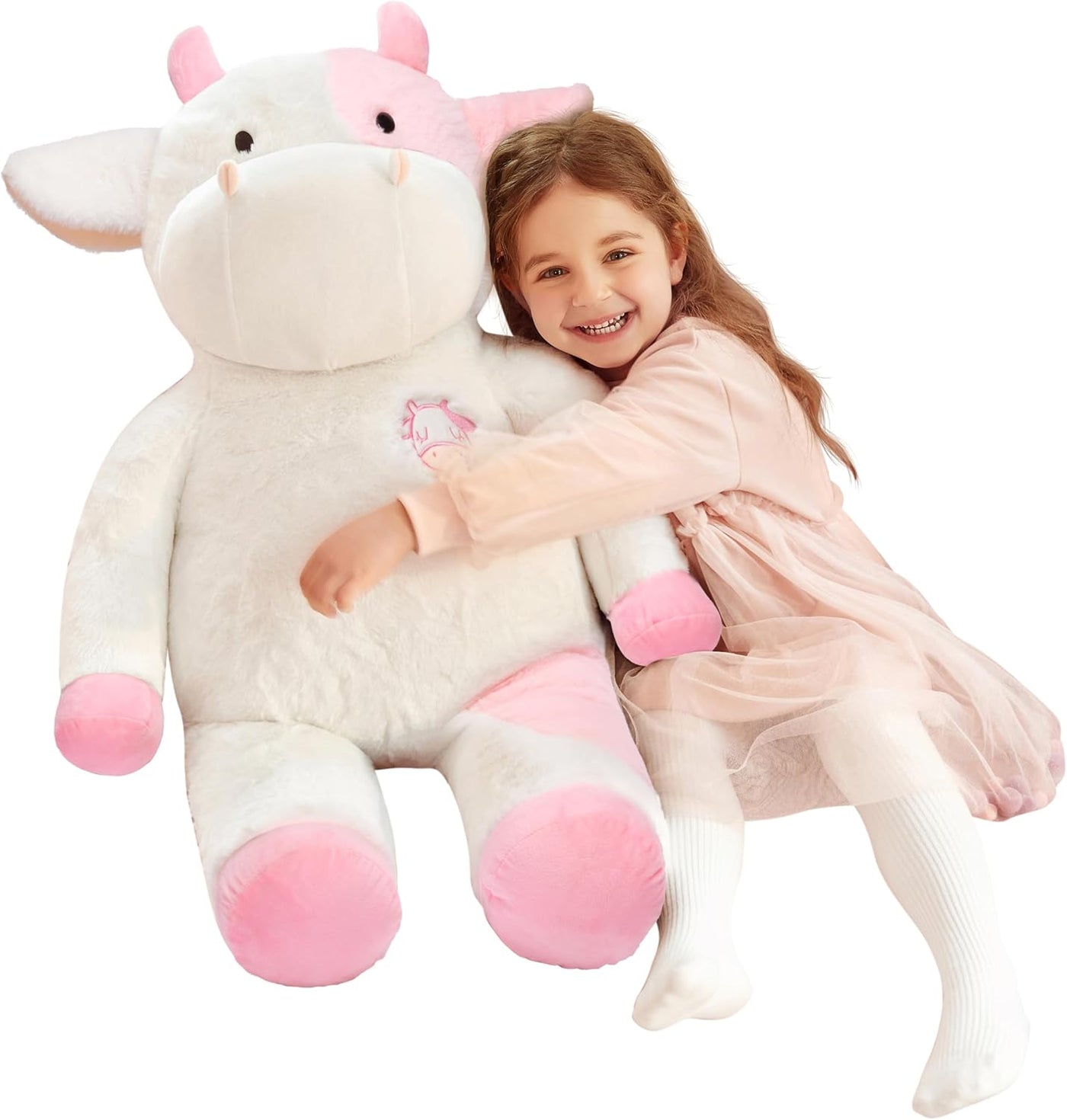 IKASA - Animal de peluche gigante de vaca de felpa, juguetes suaves...
