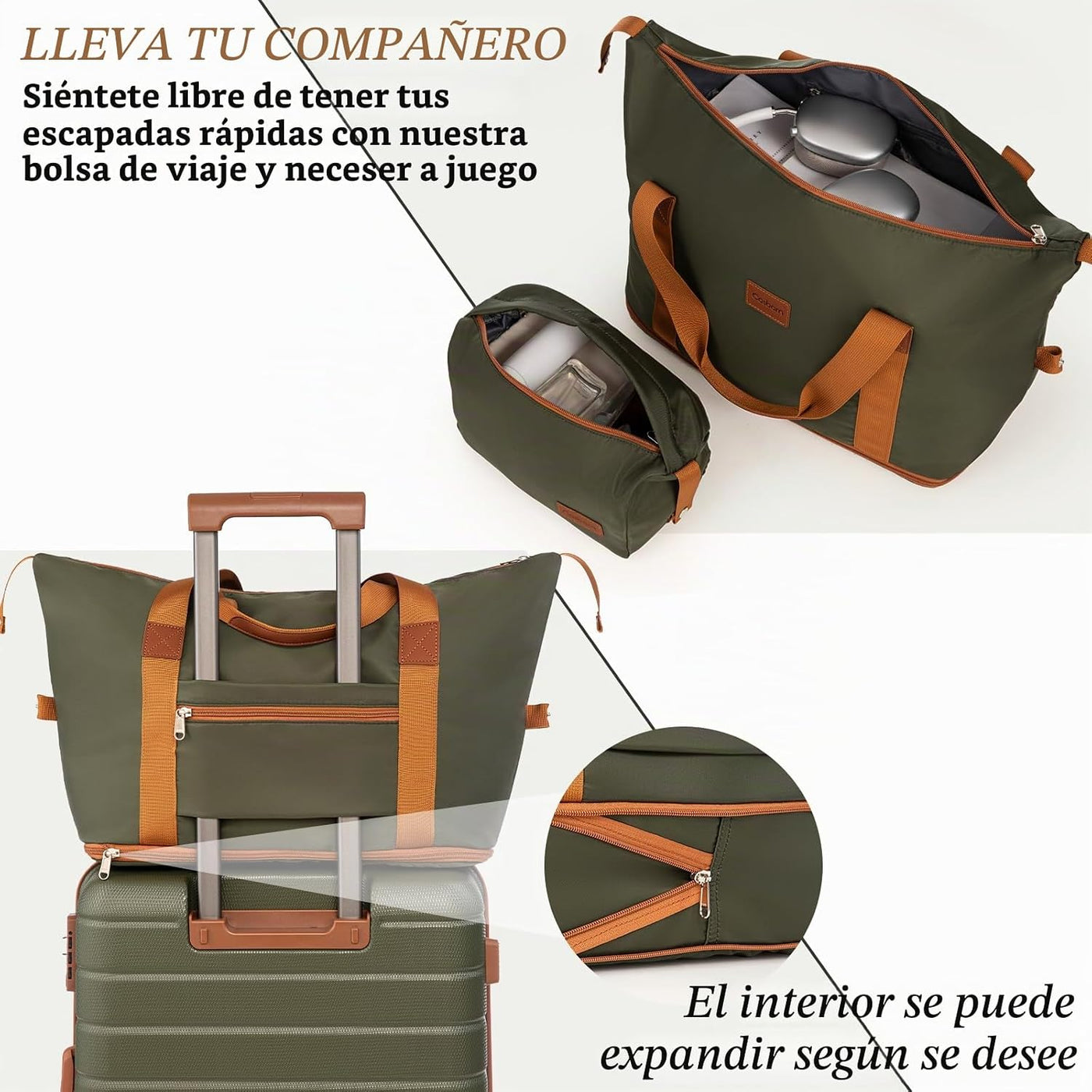 Cosbarn Juegos de equipaje de 5 piezas maletas con ruedas, OLIVEDRA...