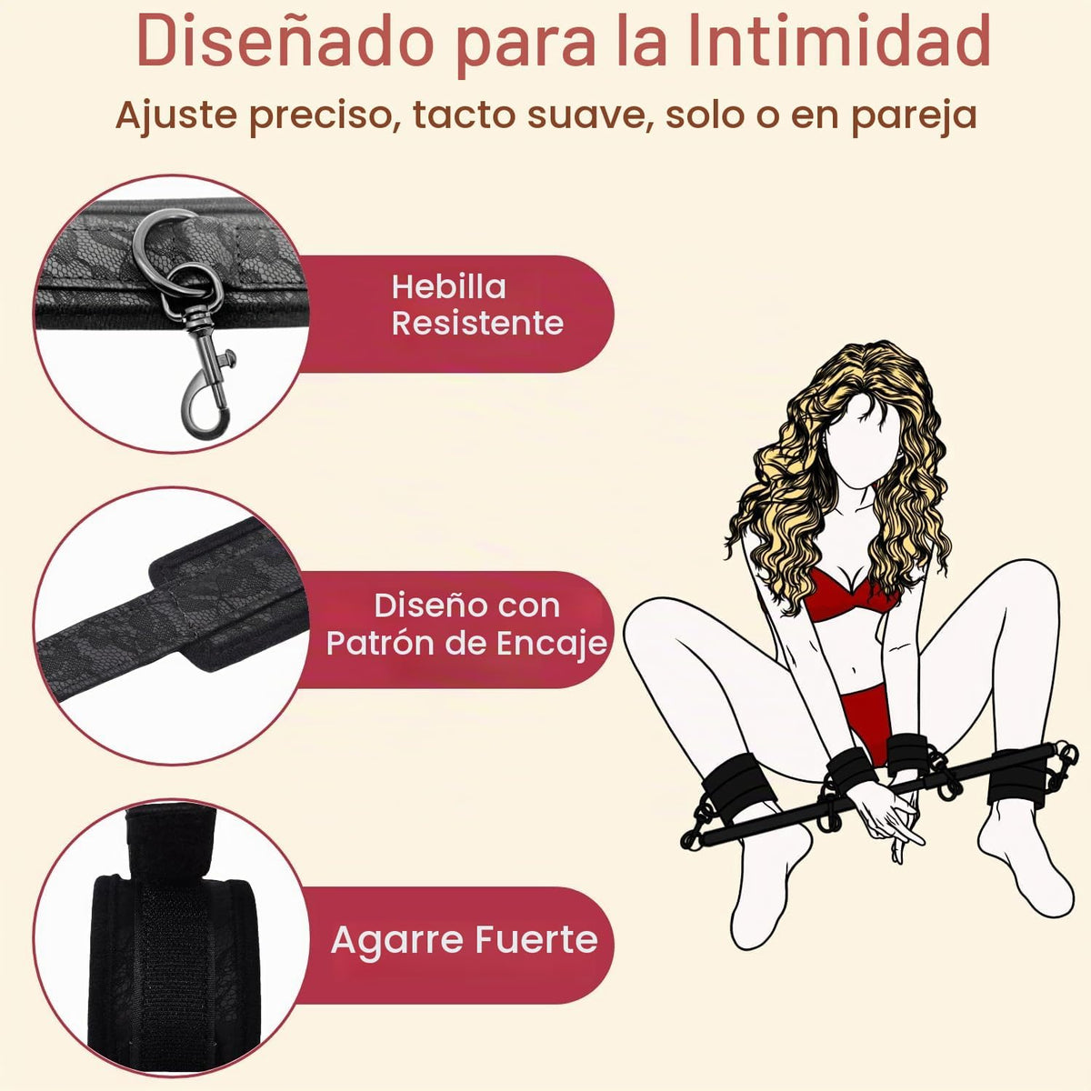 Barra esparcidora Juguetes sexuales BDSM Bondage Restricciones con...