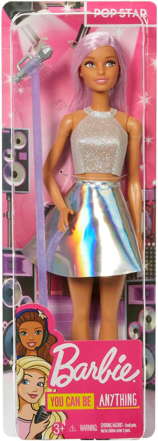 Barbie Pop Star Doll | Vestido con falda iridiscente con micrófono...