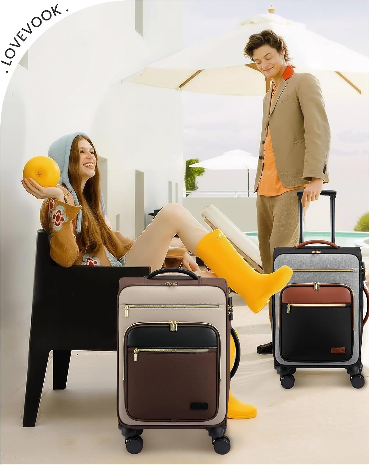 LOVEVOOK Maleta de mano de 22 x 14 x 9 aprobada por aerolínea, equi...