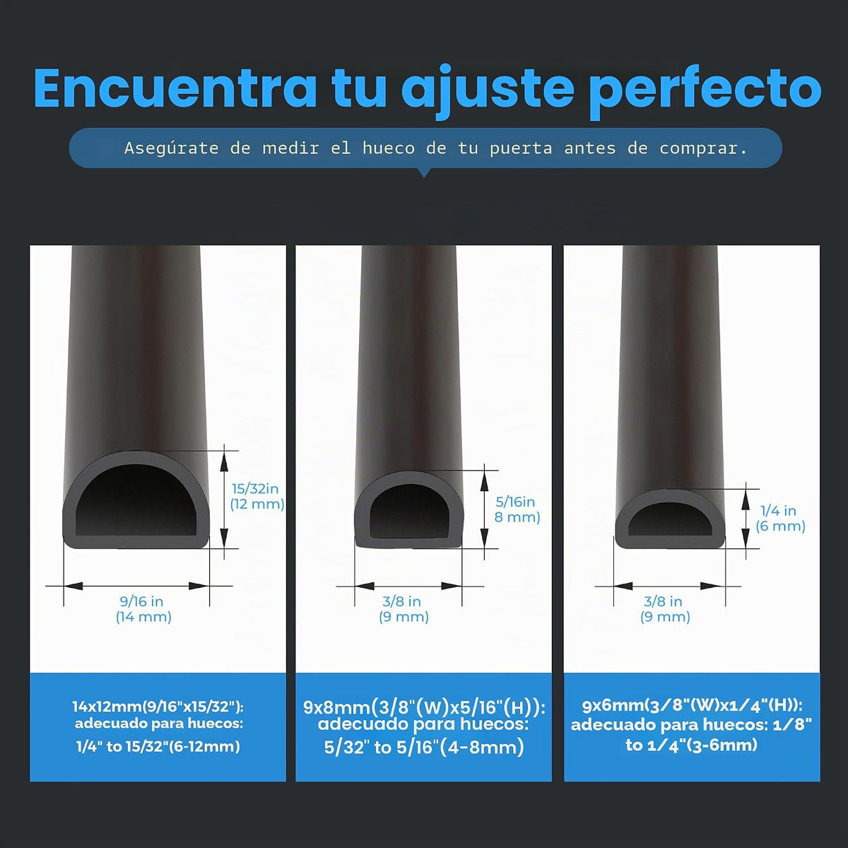 Cinta de sellado de clima de silicona en forma de D, sello de puert...