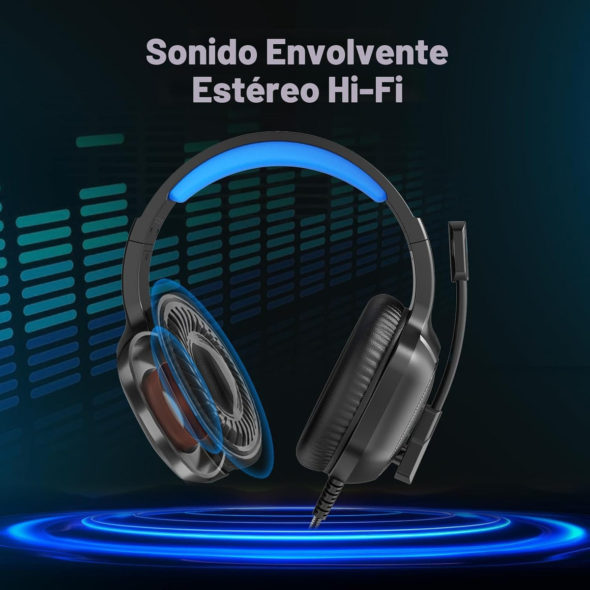 IMYB A36 Auriculares para juegos con micrófono estéreo para PC PS5,...