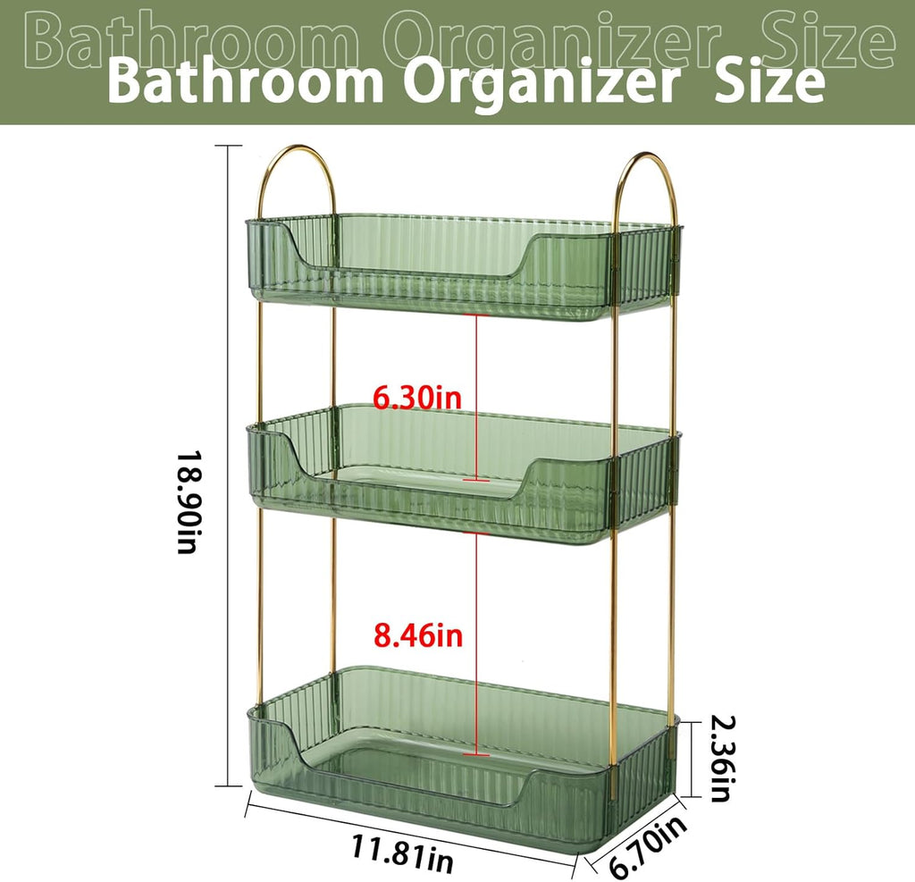 shuang qing Organizador de encimera de baño de 3 niveles, organizad...