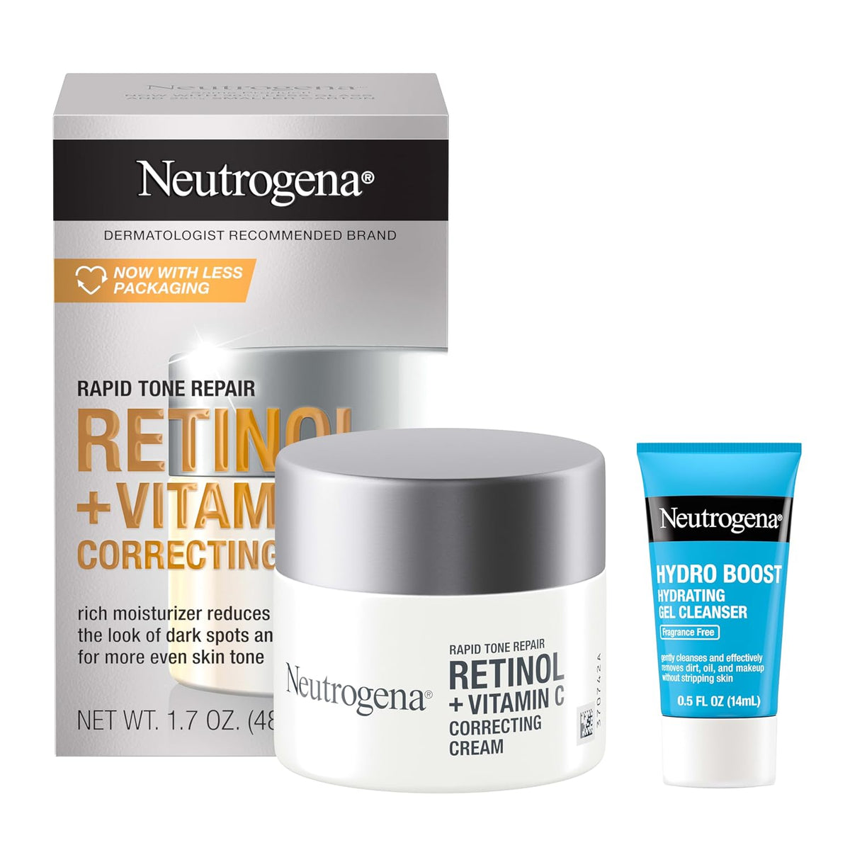 Neutrogena Crema hidratante facial Rapid Tone Repair + limpiador de...