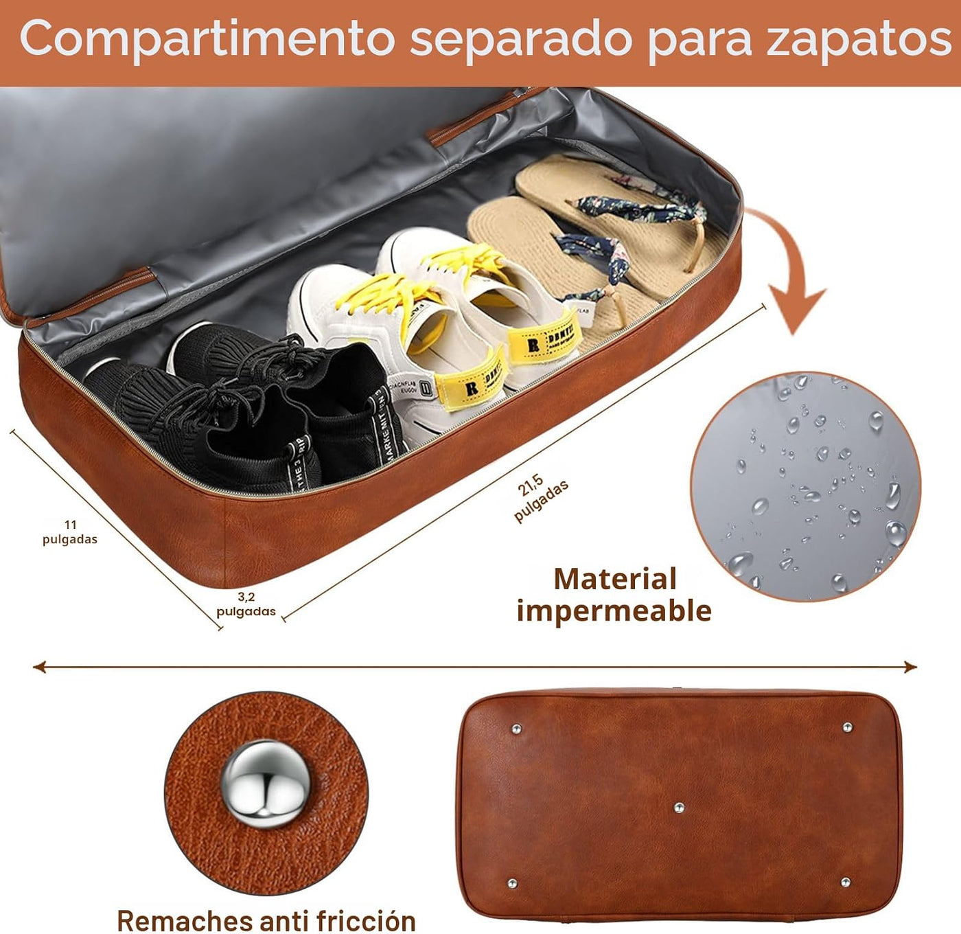 Bolsa de fin de semana para mujer, bolsa de viaje de nailon, con co...
