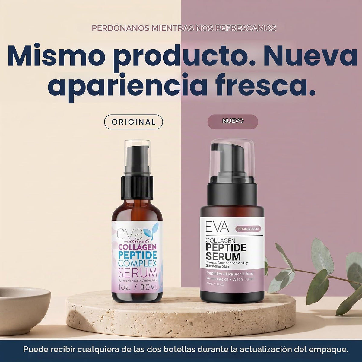 Eva Naturals Suero multipéptido de colágeno para cara, antienvejeci...