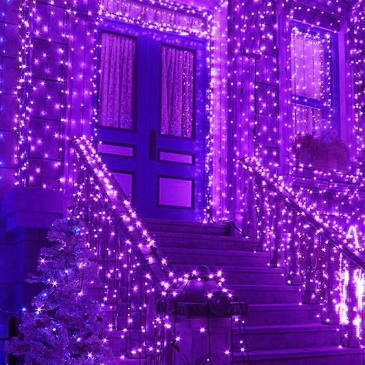 La secuencia púrpura extensible de Halloween de los 75.8FT 200 LED...