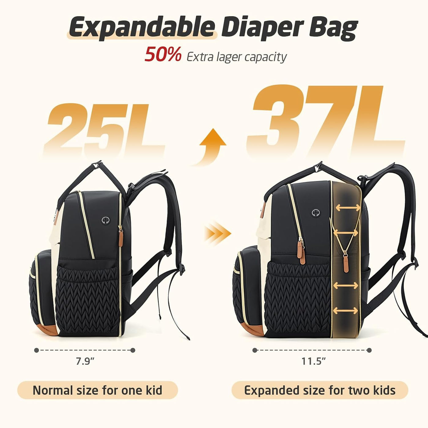Tonyeee Mochila para pañales, bolsa de pañales extra grande para 2...