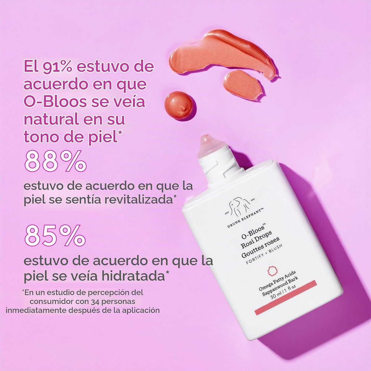 Drunk Elephant O-Bloos Rosi Drops - 1.0 fl oz\/1 fl oz - Gotas de s...