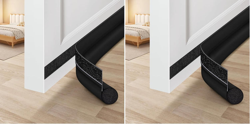 MAXTID Tope para puerta de 36 pulgadas, color negro, ajustable, blo...