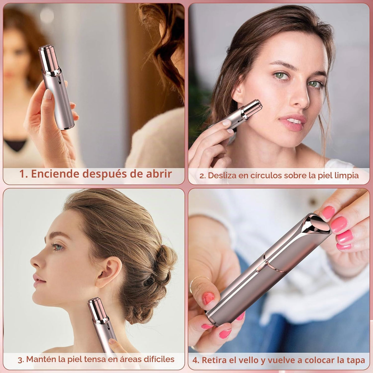 Depilación facial recargable para mujeres, como se ve en la televis...