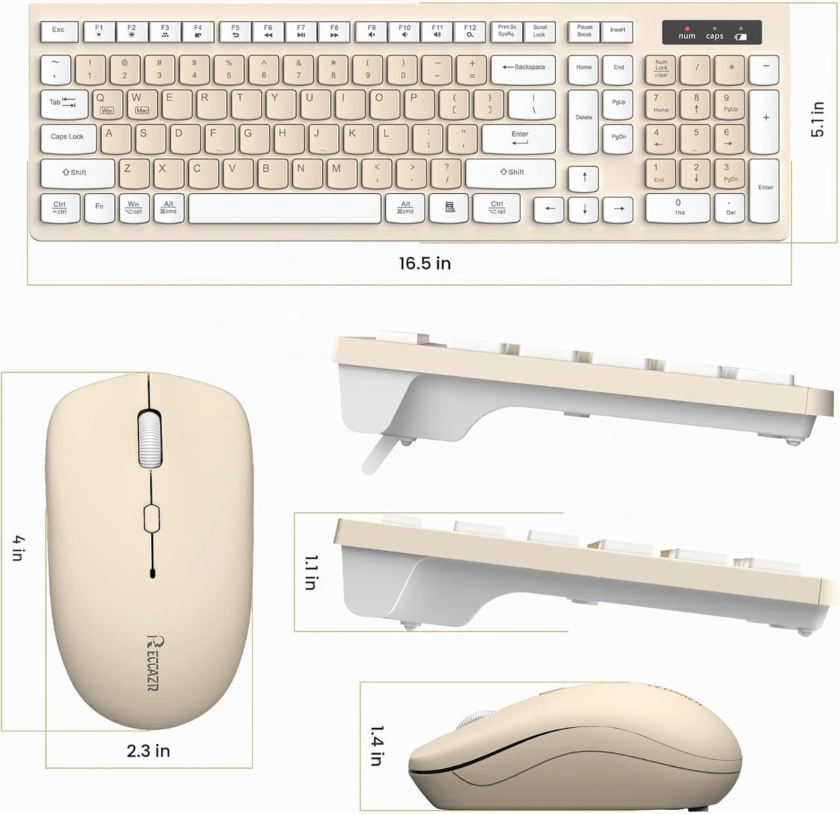 Teclado inalámbrico y mouse combinado silencioso para oficina y hog...