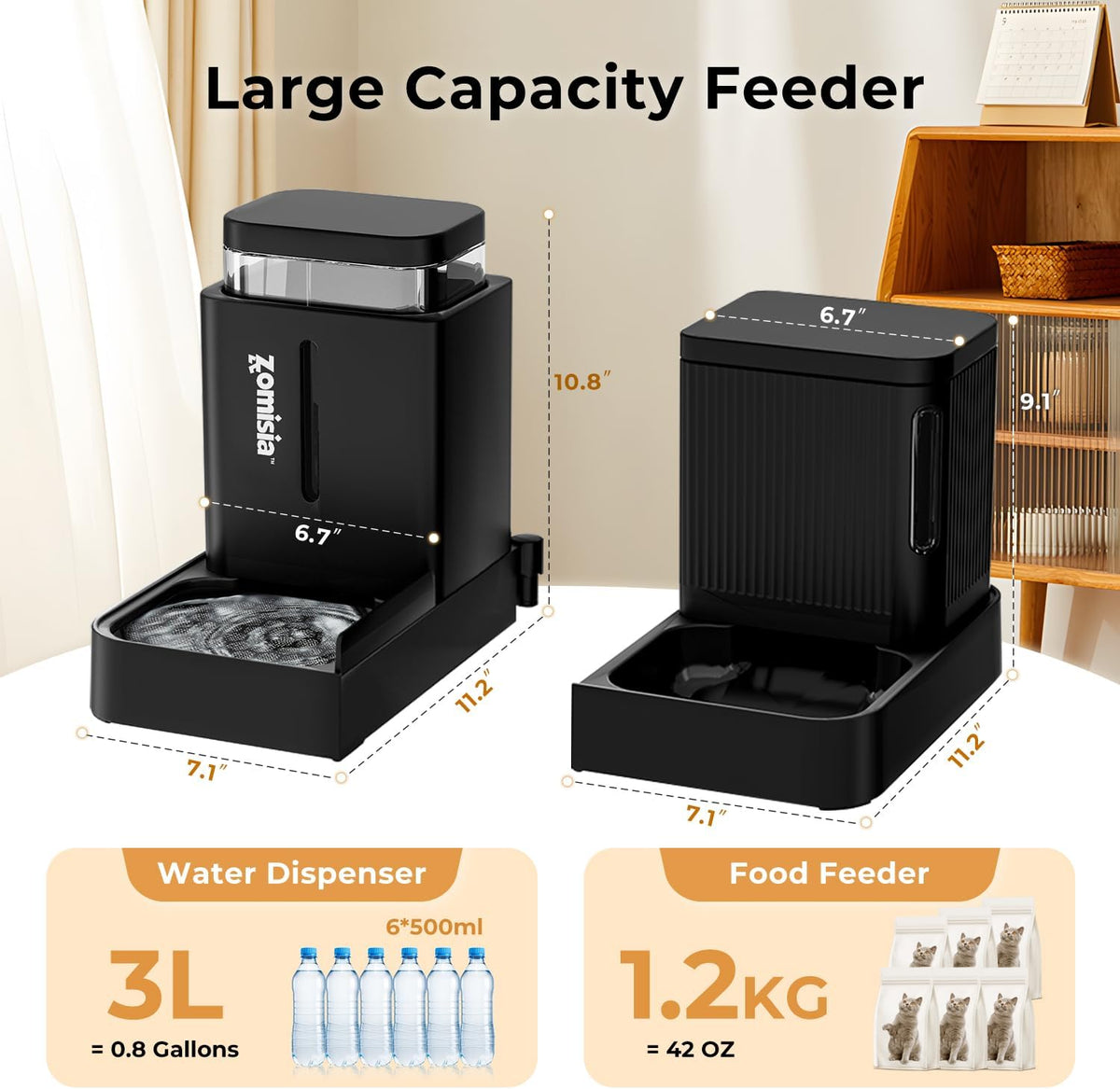 ZOMISIA Alimentador Gravity para gatos y dispensador de agua, 0.8 g...