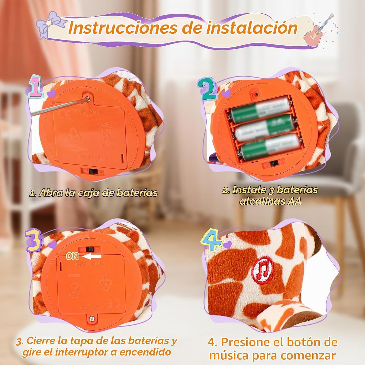 LLUKEME Juguete de jirafa bailarina, juguete de peluche para bebés,...