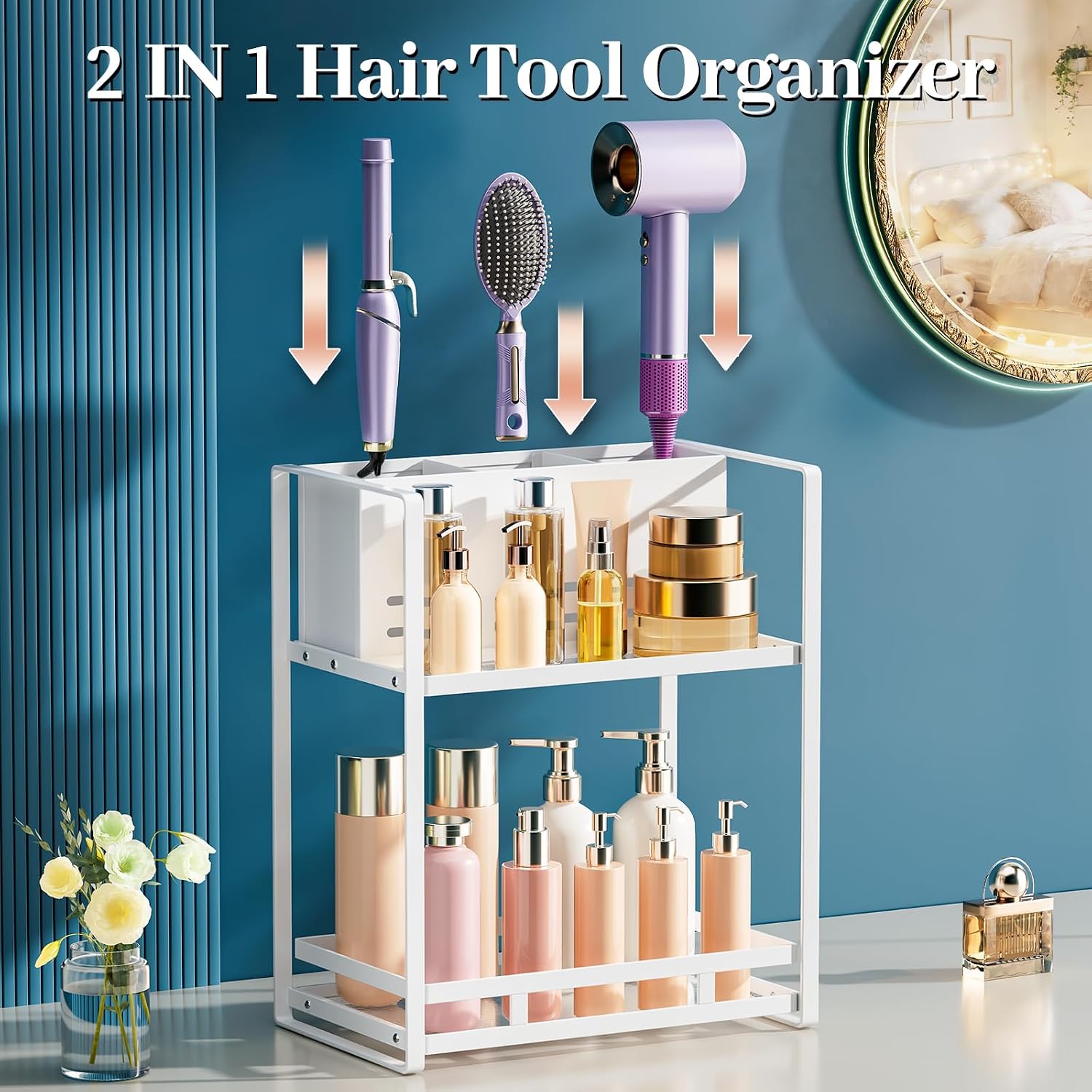 SanDream Organizador de herramientas para el cabello, encimera de b...