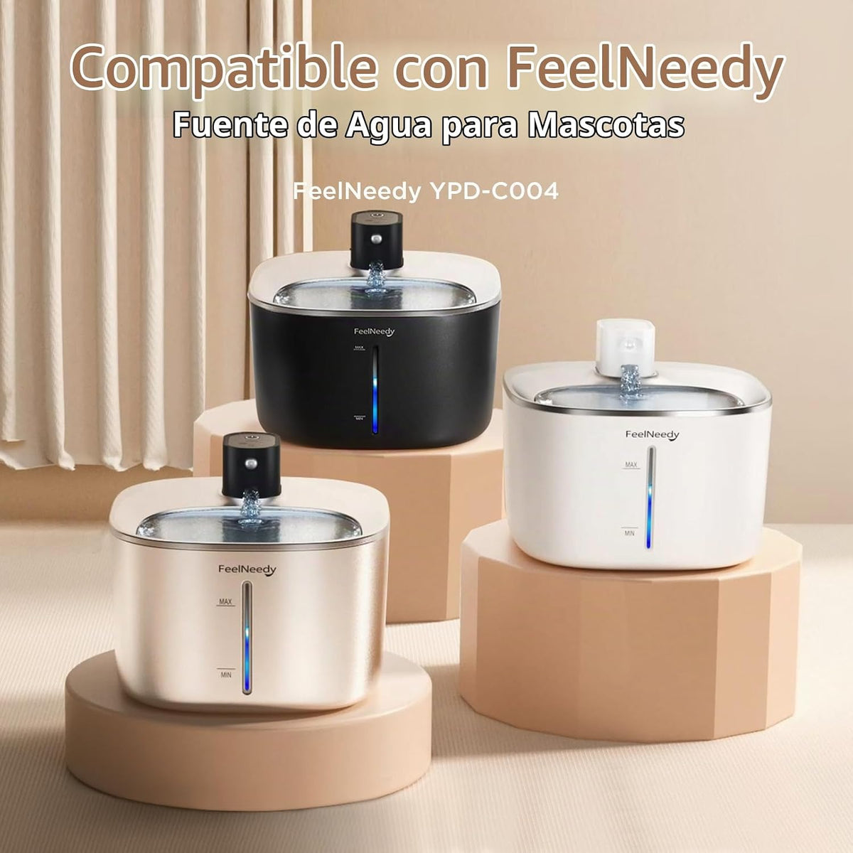 FEELNEEDY Paquete de 10 filtros de reemplazo para fuente de agua pa...