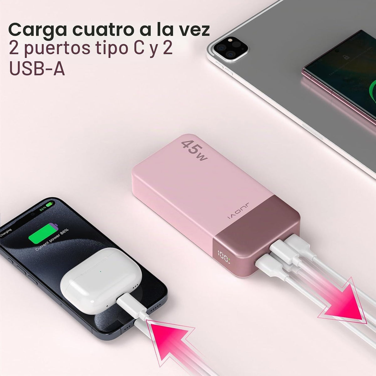 Cargador portátil JUOVI 45W 20000mAh banco de energía de carga en a...