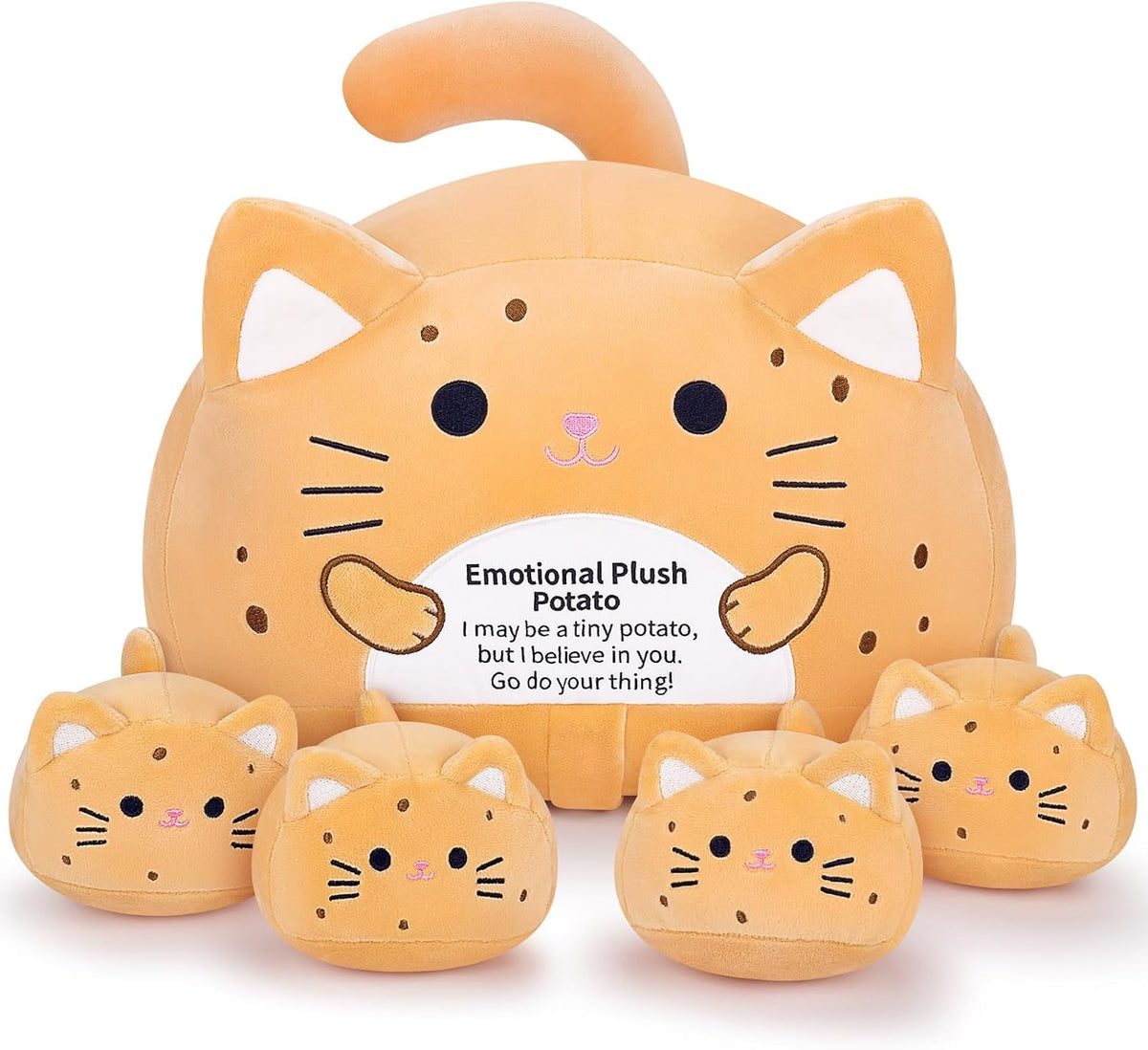 5 PCS Peluche Emocional de Gato Patata Familia de Animales de Peluc...