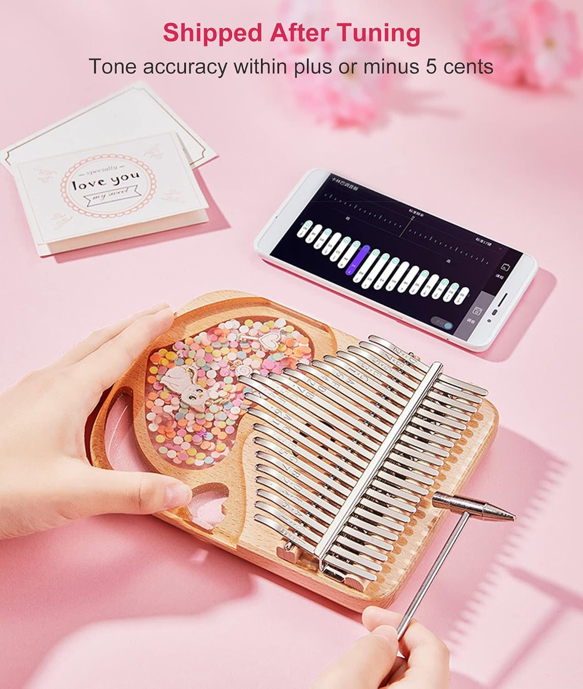 Fiunkes Kalimba - Piano de pulgar de 21 teclas en tono C con bolsa...