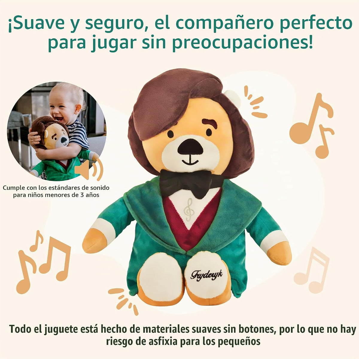 Vosego Chopin - Oso de peluche interactivo que reproduce 40 minutos...