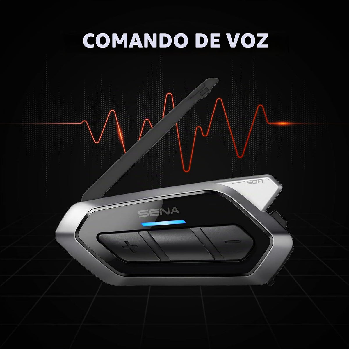 Sena 50R Audífonos de motocicleta Bluetooth de 3 botones con sistem...