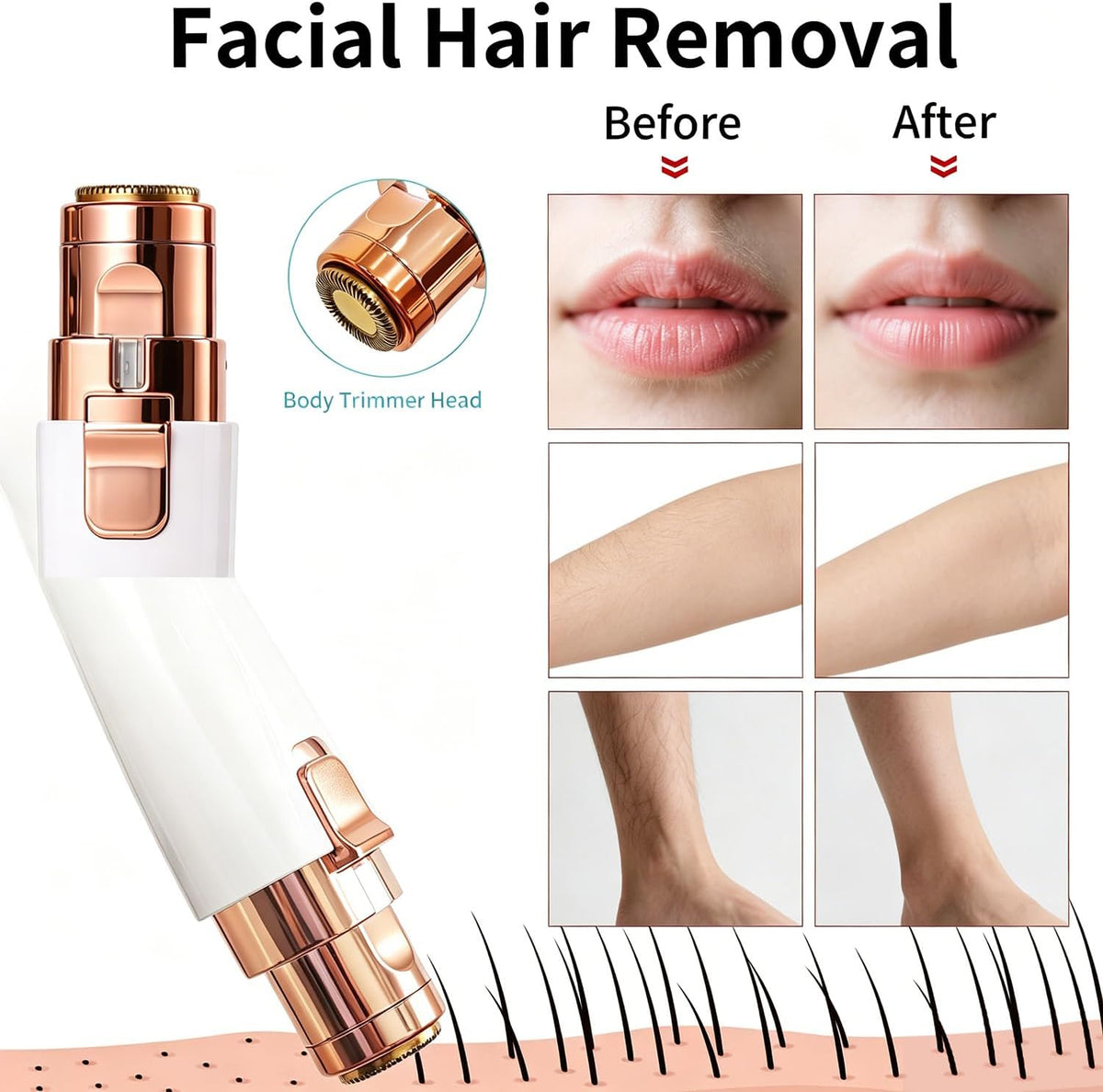 Depilación facial para mujeres, dispositivo de depilación eléctrico...
