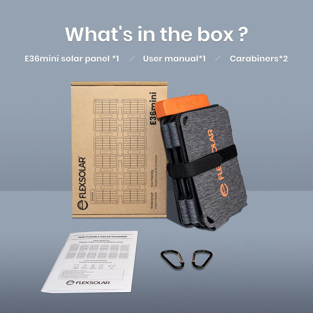 FlexSolar Cargador de panel solar ultra portátil y ligero de 36 W |...