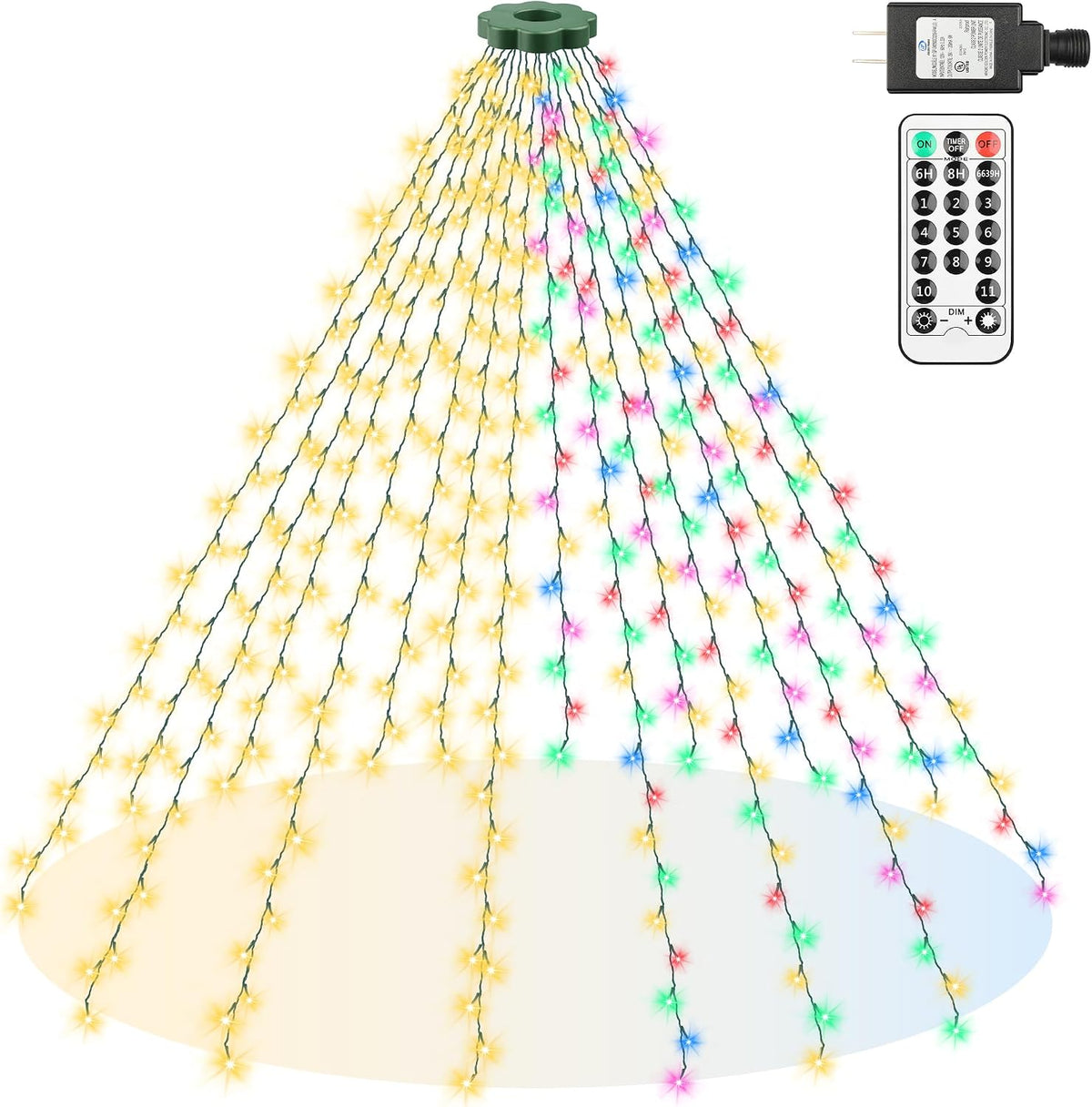 Mlambert Luces de árbol de Navidad, 6.6 pies, 16 líneas, tira de lu...