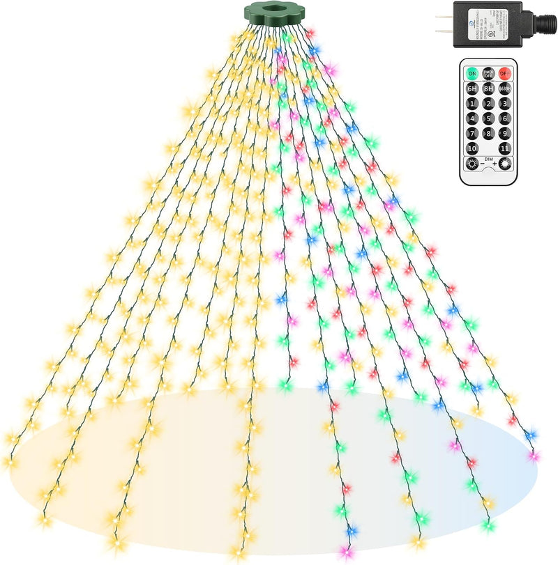 Mlambert Luces de árbol de Navidad, 6.6 pies, 16 líneas, tira de lu...