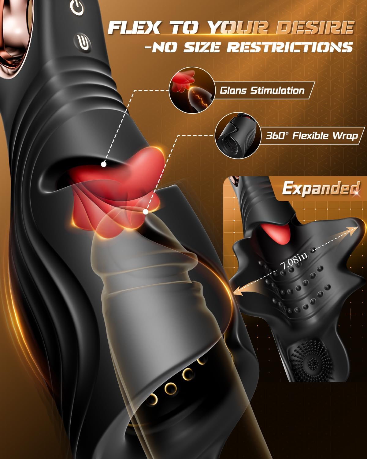Masturbador masculino con 10 modos de vibración y lamer la lengua,...