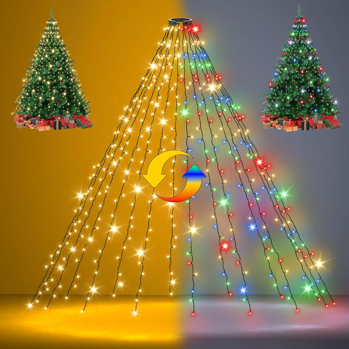 Luces de árbol de Navidad con control remoto, 6.5 pies, 400 luces L...