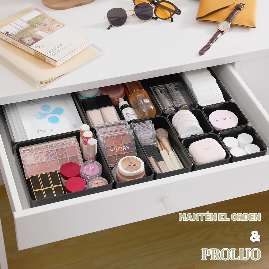 Juego de organizador de cajones apilables de 11 piezas, bandejas or...