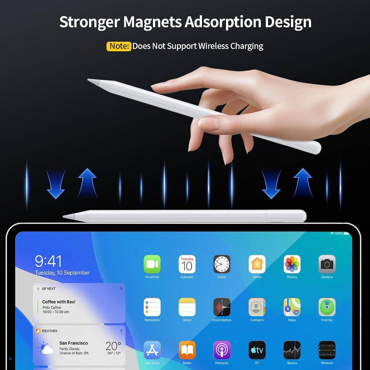 Tresoba Lápiz digital para iPad FindMy compatible con Apple iPad 6-...