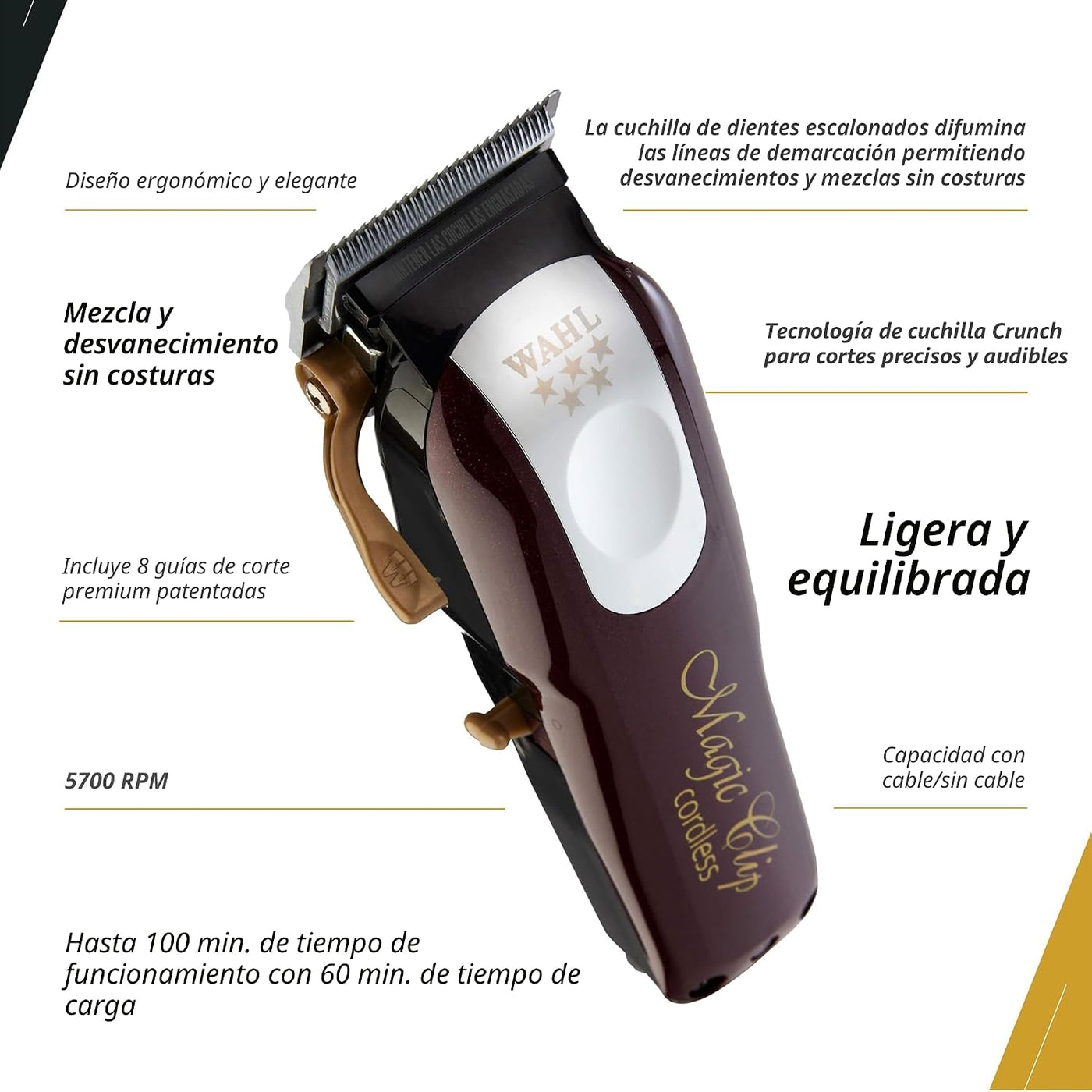 Wahl Professional 5 Star Series Magic Clip - Recortadora de pelo in...
