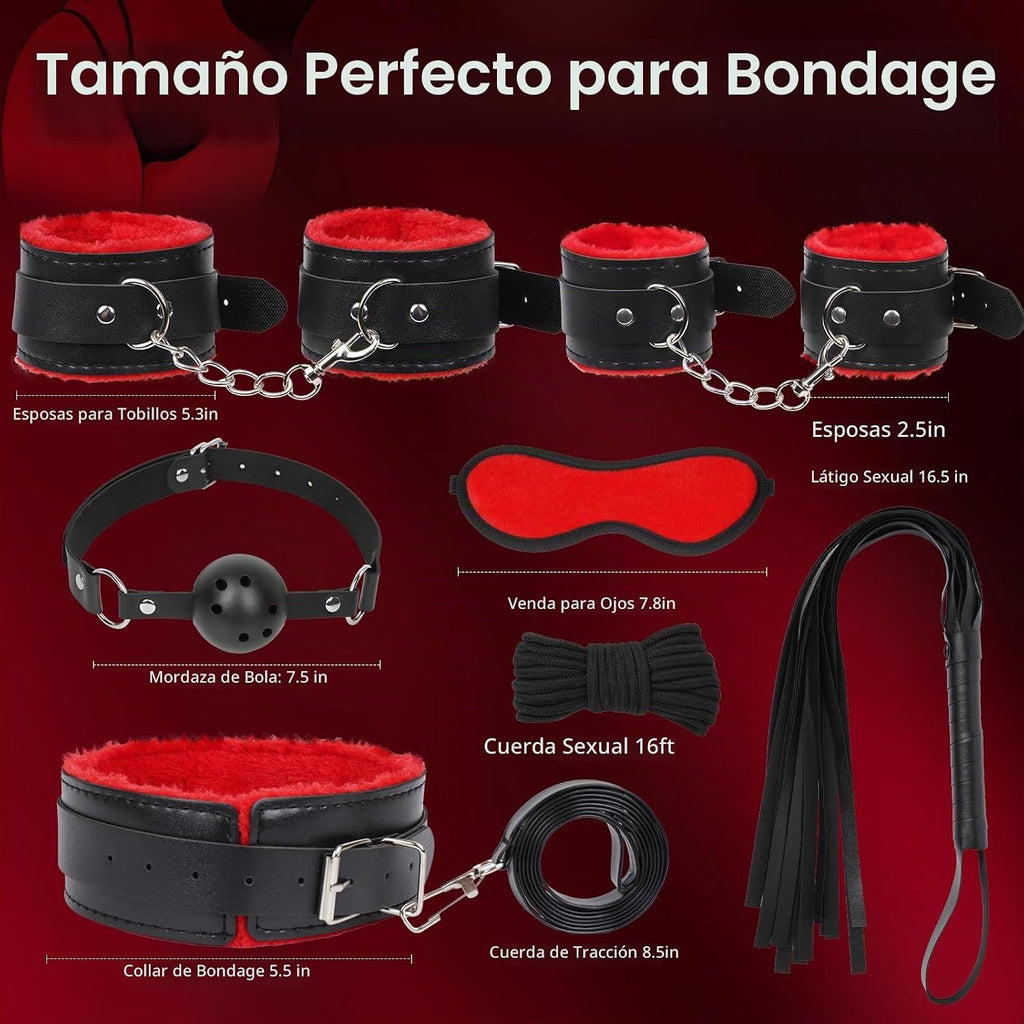 BDSM Bondage Kit de juguetes sexuales, 8 piezas, juego de bondage s...