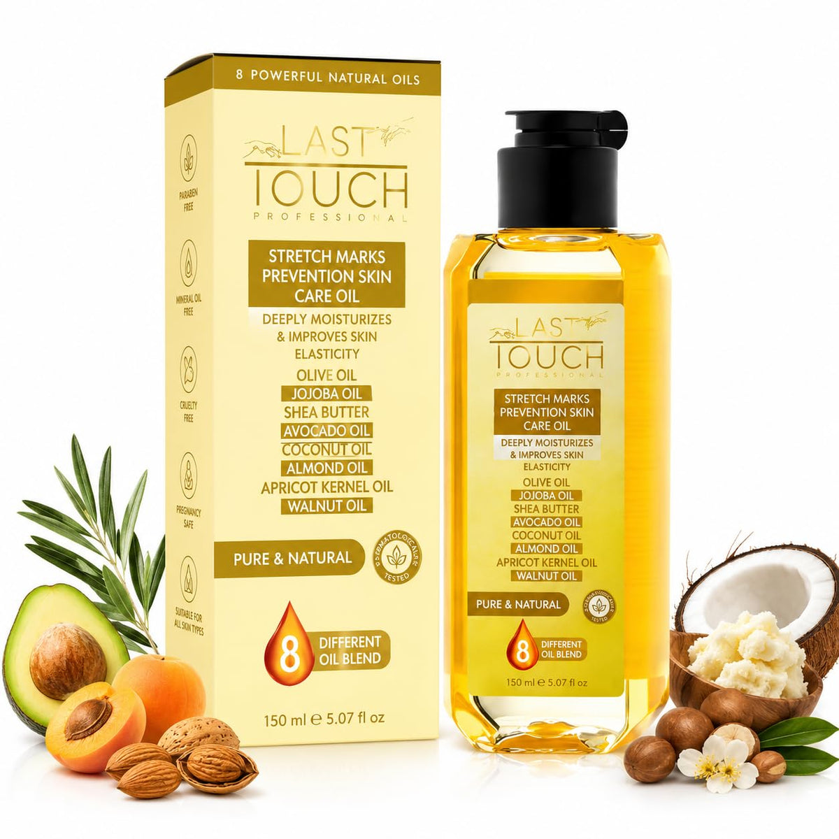 Aceite corporal de estrías para embarazo y cicatrices, aceite natur...