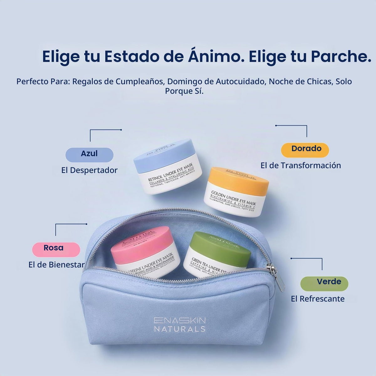 Enaskin Naturals Parches debajo de los ojos para ojos: 30 pares de...