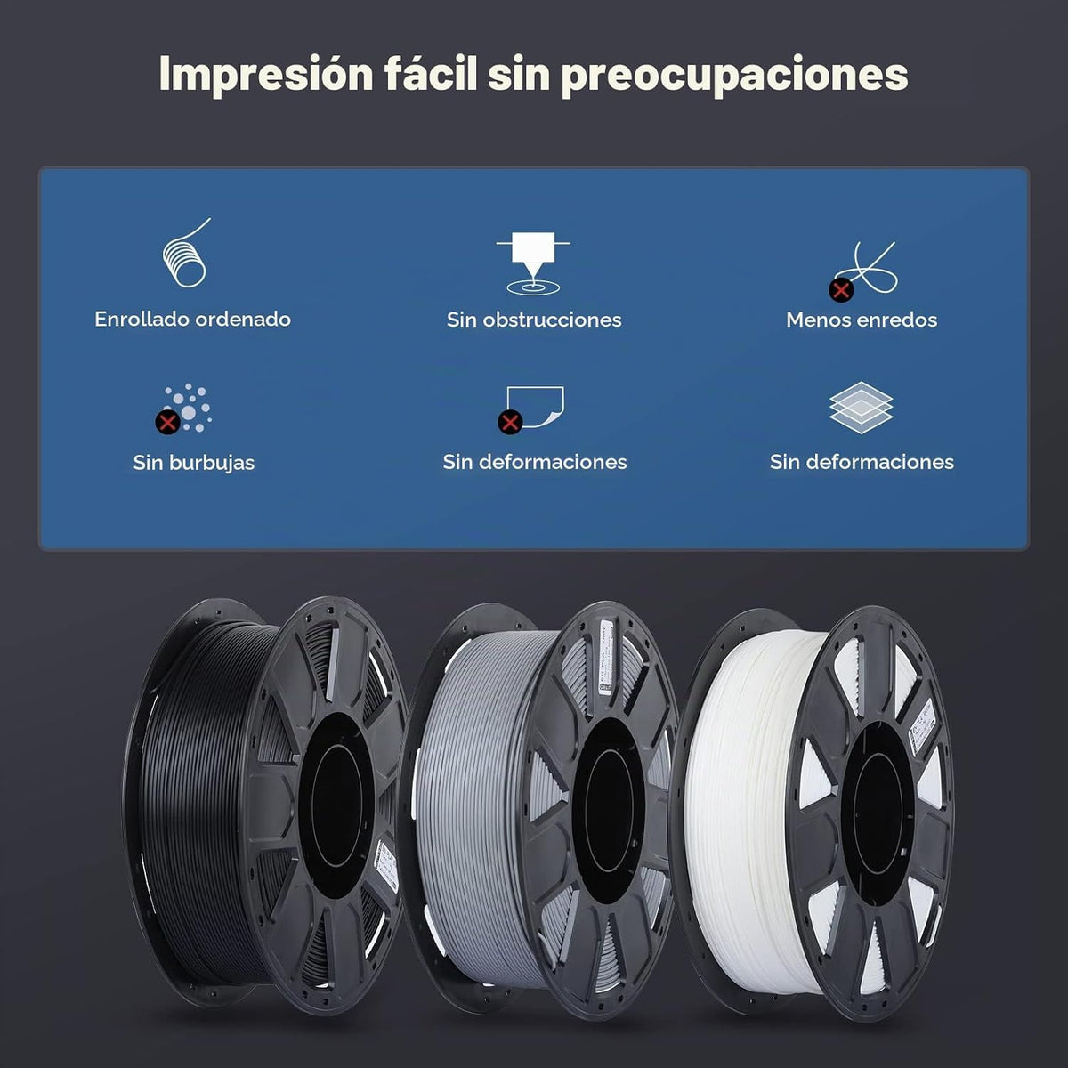 Creality Filamento para Impresora 3D, Filamento PLA 1.75mm Paquete...