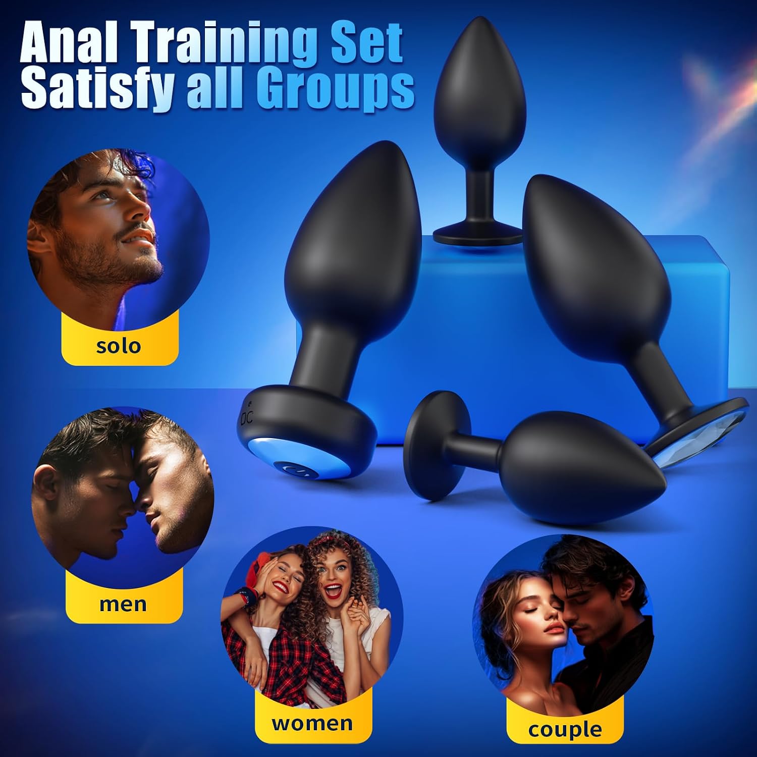 Enchufe anal vibrador para el trasero, juguetes sexuales para adult...