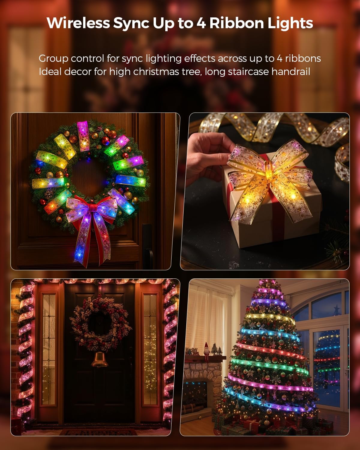 BraveDream 33 pies de luces de cinta inteligentes para Navidad, cin...