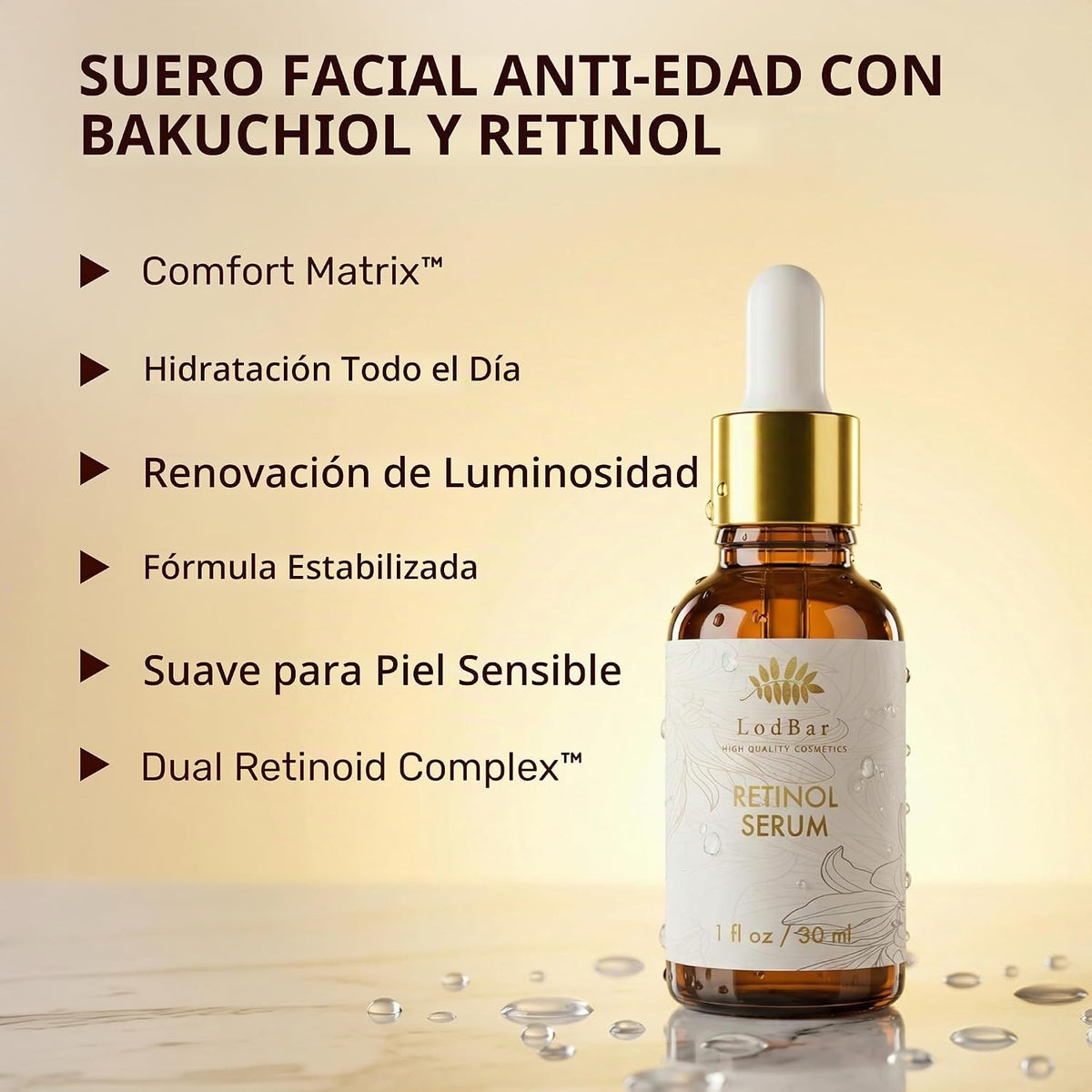 Lodbar Suero de retinol para cara, Bakuchiol Retinol Rejuvenation A...