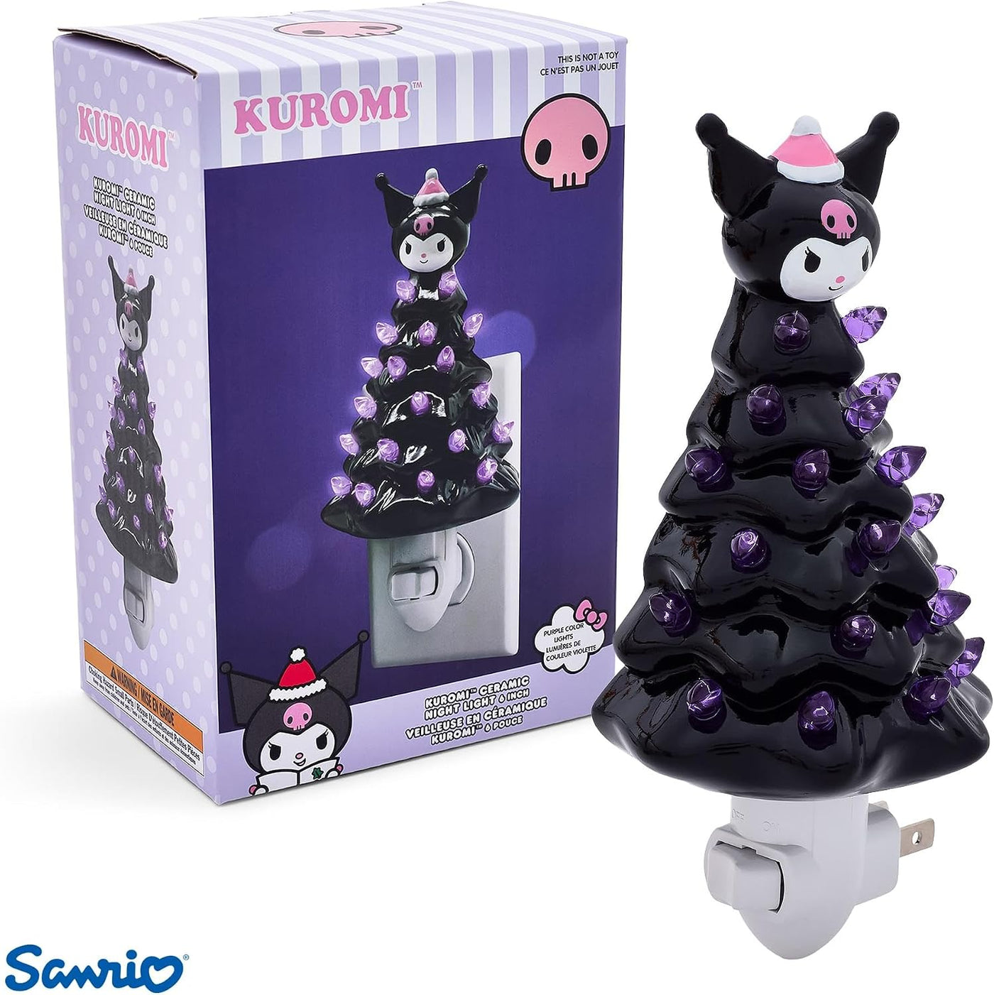 Ukonic Sanrio Kuromi - Árbol de Navidad de cerámica de 6 pulgadas c...