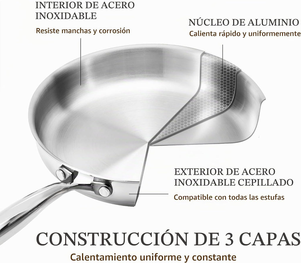 CAROTE Juego de 30 utensilios de cocina de acero inoxidable de tres...