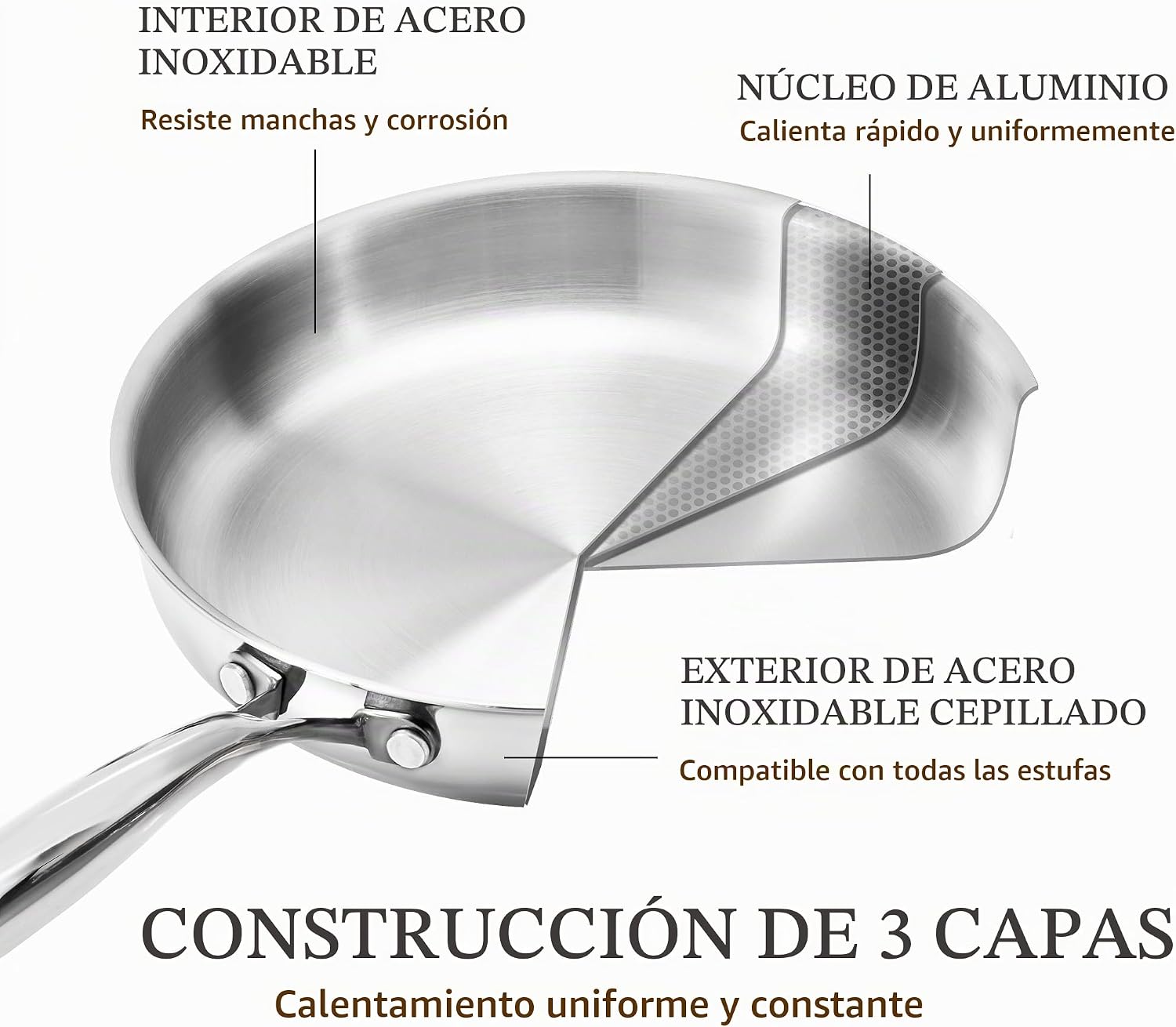 CAROTE Juego de 30 utensilios de cocina de acero inoxidable de tres...