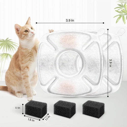 8 piezas de filtros de repuesto para fuente de gato, 4 paquetes de...