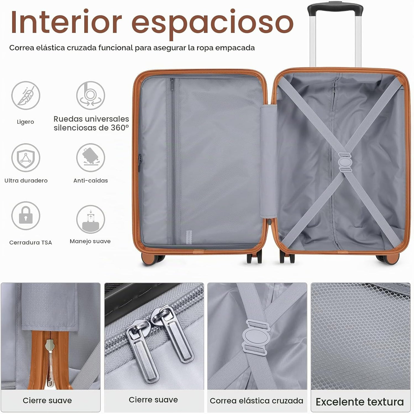 MIUSSE MAX Juego de equipaje de 3 piezas, equipaje de mano de 20 pu...