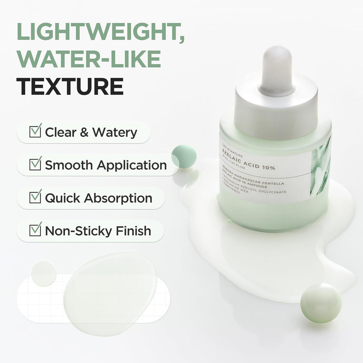 SKIN1004 Ampolla de ácido azelaico al 10%, suero facial coreano cen...