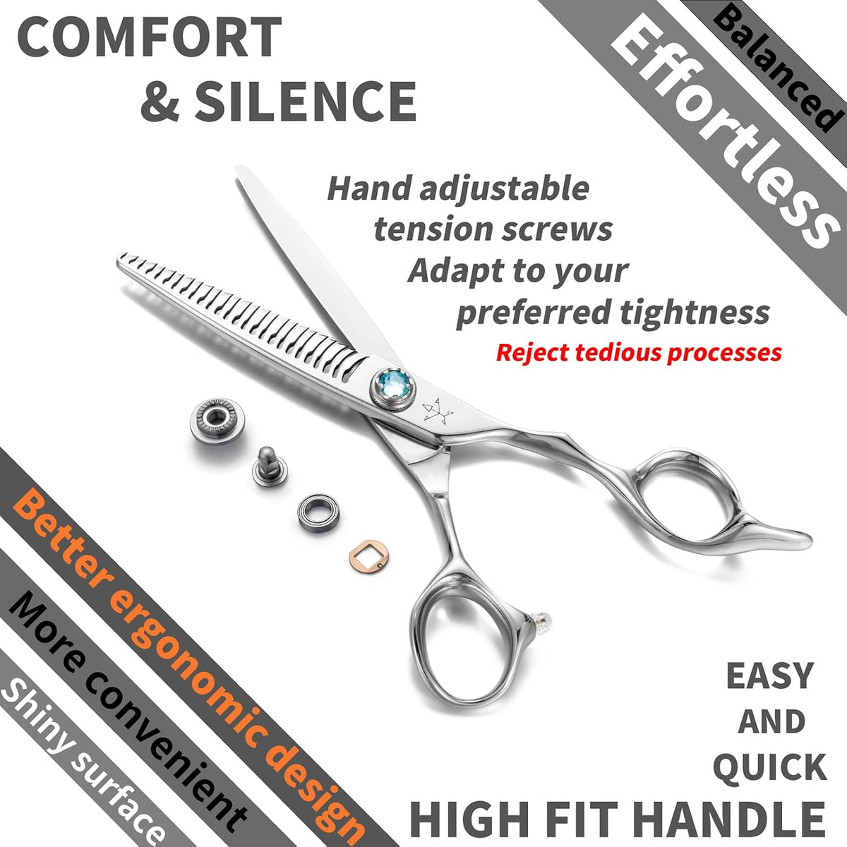Fengliren Tijeras de adelgazamiento de corte de pelo profesional de...