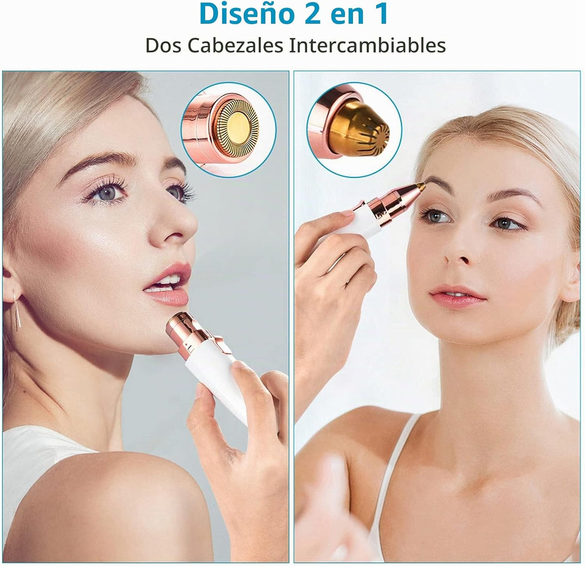 Removedor de vello facial para mujeres, recortadora de vello de nar...